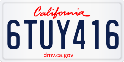 CA license plate 6TUY416