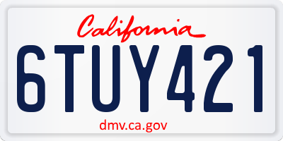 CA license plate 6TUY421