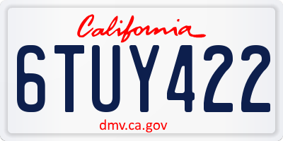 CA license plate 6TUY422