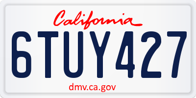 CA license plate 6TUY427
