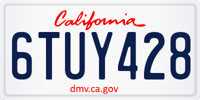CA license plate 6TUY428
