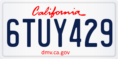CA license plate 6TUY429