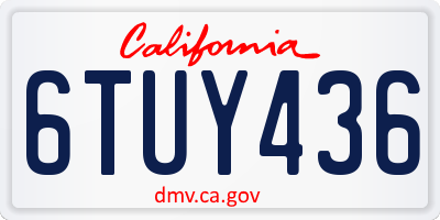 CA license plate 6TUY436