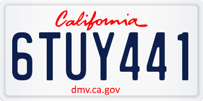 CA license plate 6TUY441