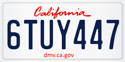 CA license plate 6TUY447