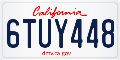 CA license plate 6TUY448