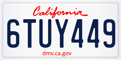 CA license plate 6TUY449