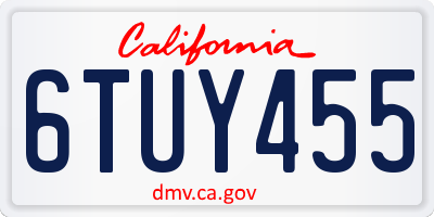 CA license plate 6TUY455
