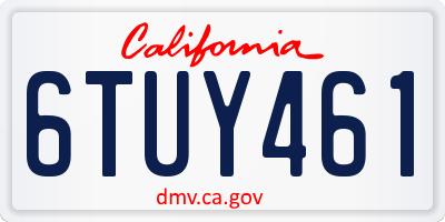 CA license plate 6TUY461