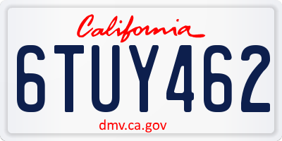 CA license plate 6TUY462