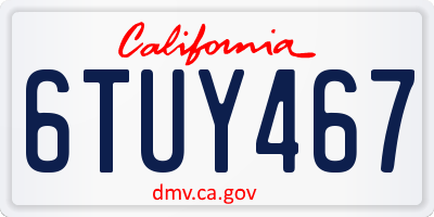 CA license plate 6TUY467