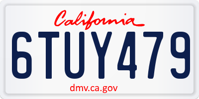 CA license plate 6TUY479
