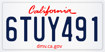 CA license plate 6TUY491