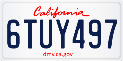 CA license plate 6TUY497
