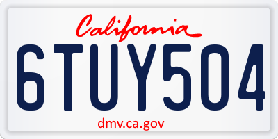 CA license plate 6TUY504