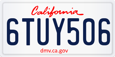 CA license plate 6TUY506