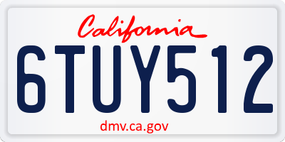 CA license plate 6TUY512