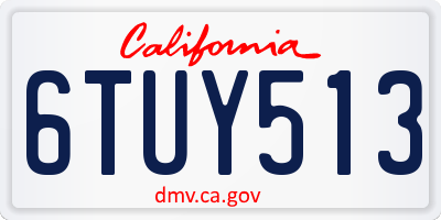 CA license plate 6TUY513