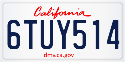 CA license plate 6TUY514