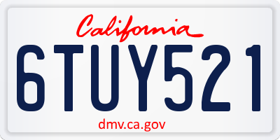 CA license plate 6TUY521