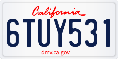 CA license plate 6TUY531