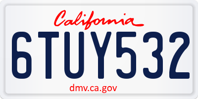 CA license plate 6TUY532