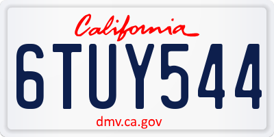 CA license plate 6TUY544
