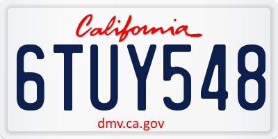 CA license plate 6TUY548