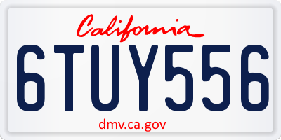 CA license plate 6TUY556