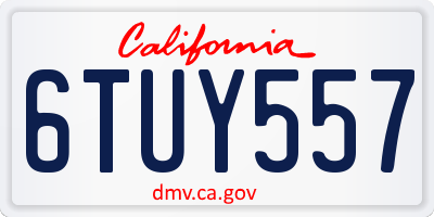 CA license plate 6TUY557