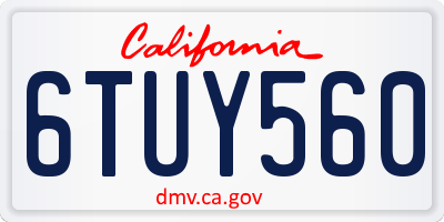 CA license plate 6TUY560