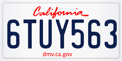 CA license plate 6TUY563