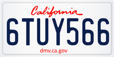CA license plate 6TUY566