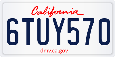 CA license plate 6TUY570
