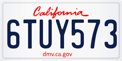 CA license plate 6TUY573