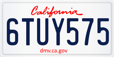 CA license plate 6TUY575