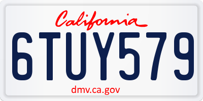 CA license plate 6TUY579