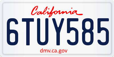 CA license plate 6TUY585