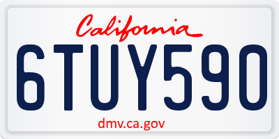 CA license plate 6TUY590