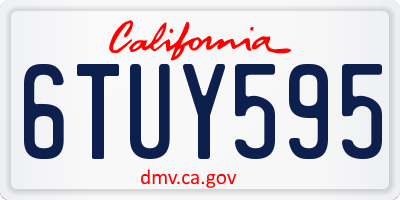 CA license plate 6TUY595