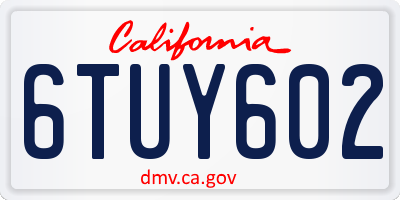 CA license plate 6TUY602