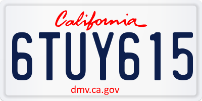 CA license plate 6TUY615