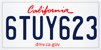 CA license plate 6TUY623