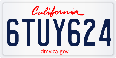 CA license plate 6TUY624