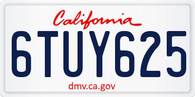 CA license plate 6TUY625