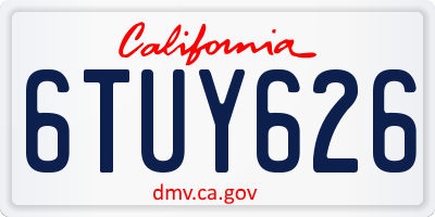 CA license plate 6TUY626