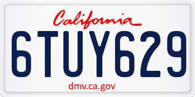 CA license plate 6TUY629