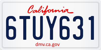 CA license plate 6TUY631