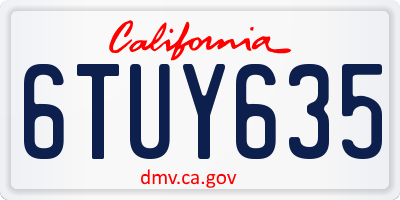 CA license plate 6TUY635