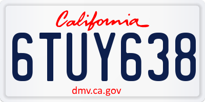 CA license plate 6TUY638